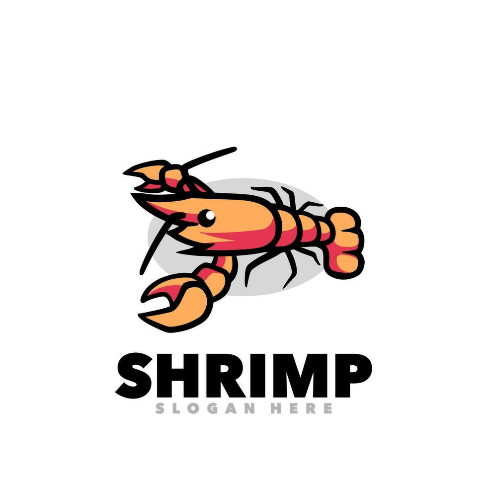 Cute shrimp logo vector