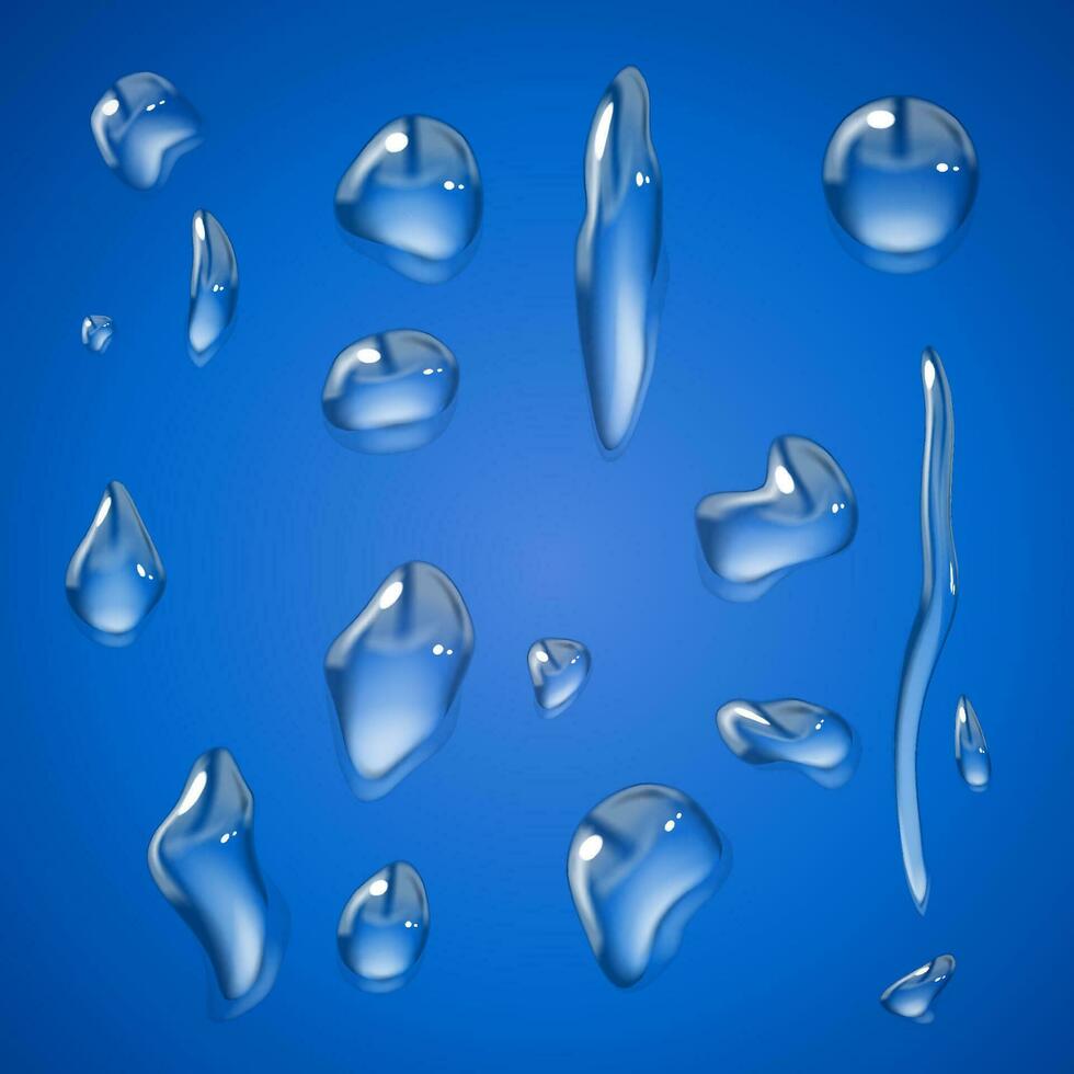 Realistic water droplet, liquid, condensate vector illustration