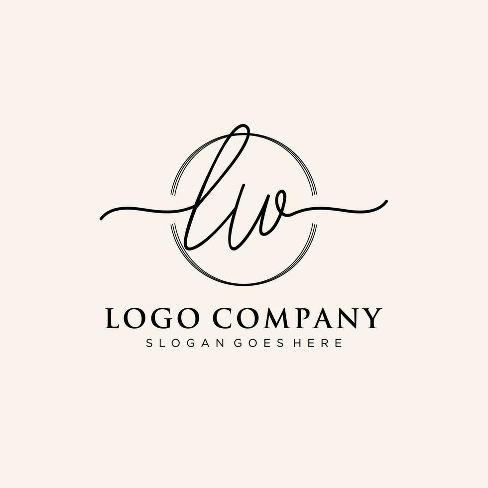 Initial AA feminine logo collections template. handwriting logo of initial signature, wedding, fashion, jewerly, boutique, floral and botanical with creative template for any company or business. vector