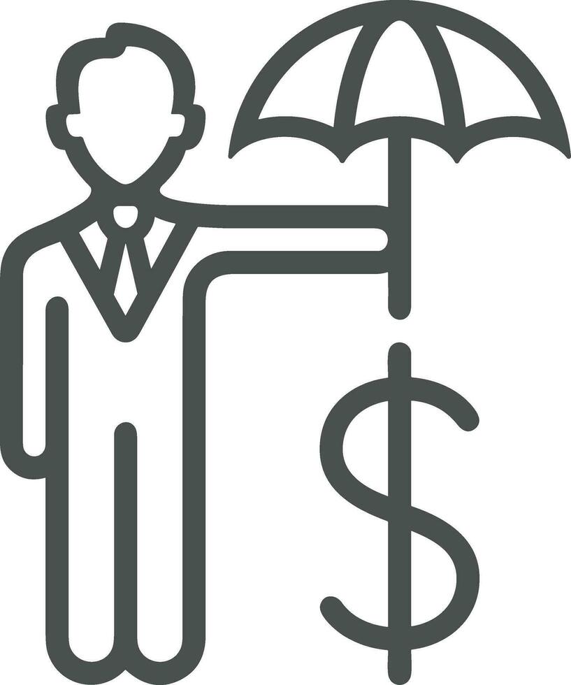 Umbrella protection icon symbol vector image. Illustration of the safety protect umbrella security design image