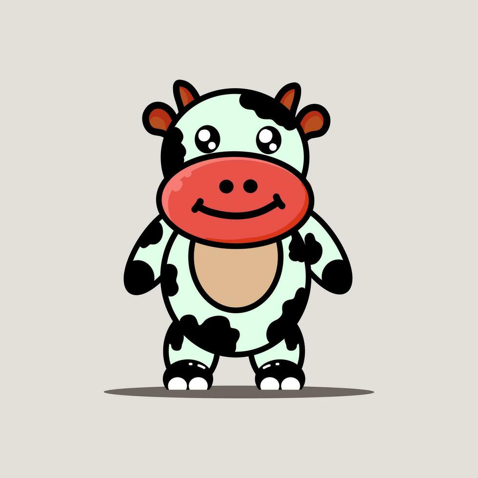 Cutest standing cows vector