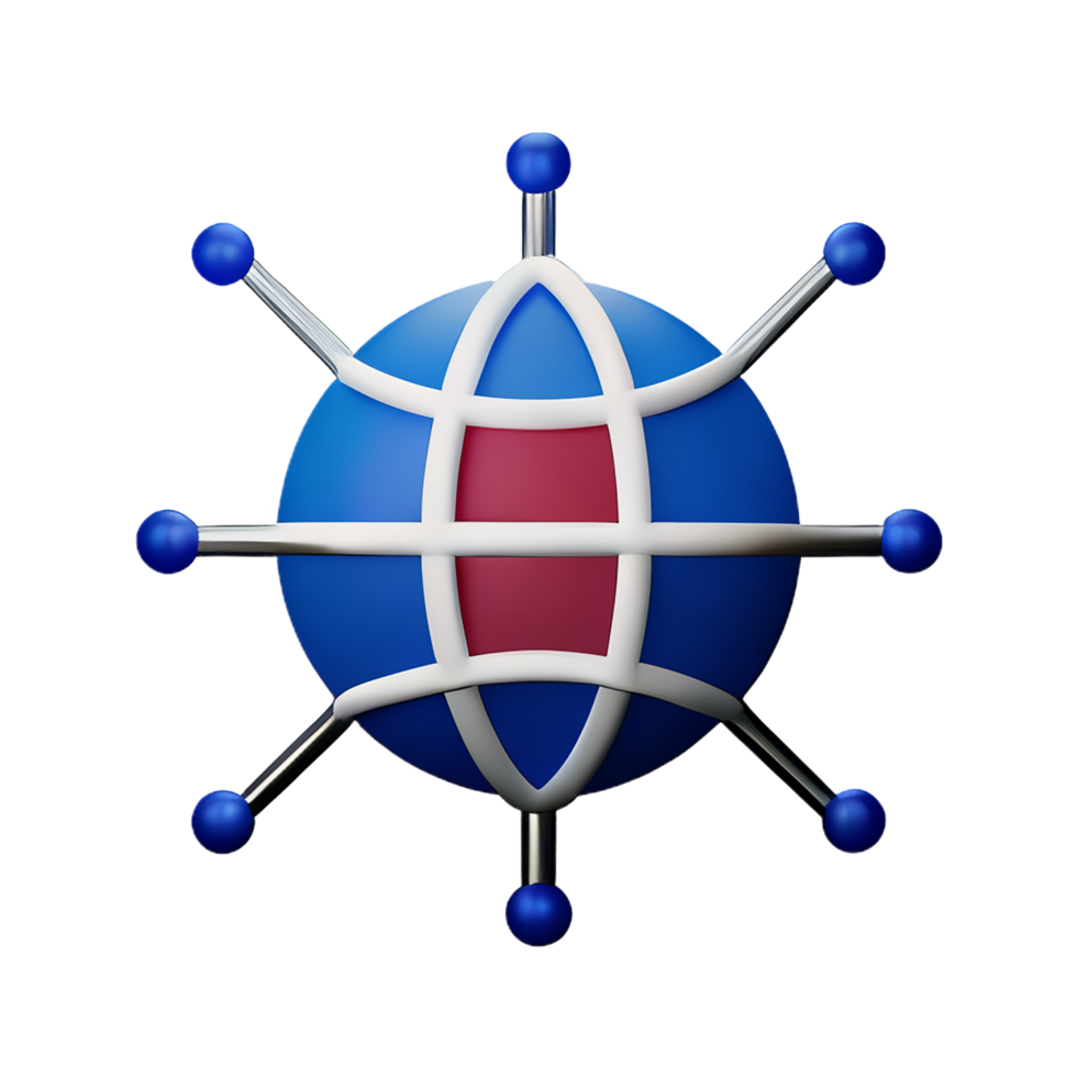 network 3d rendering icon illustration png