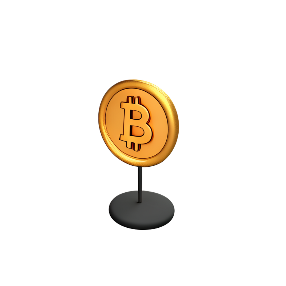 bitcoin 3d rendering icon illustration png