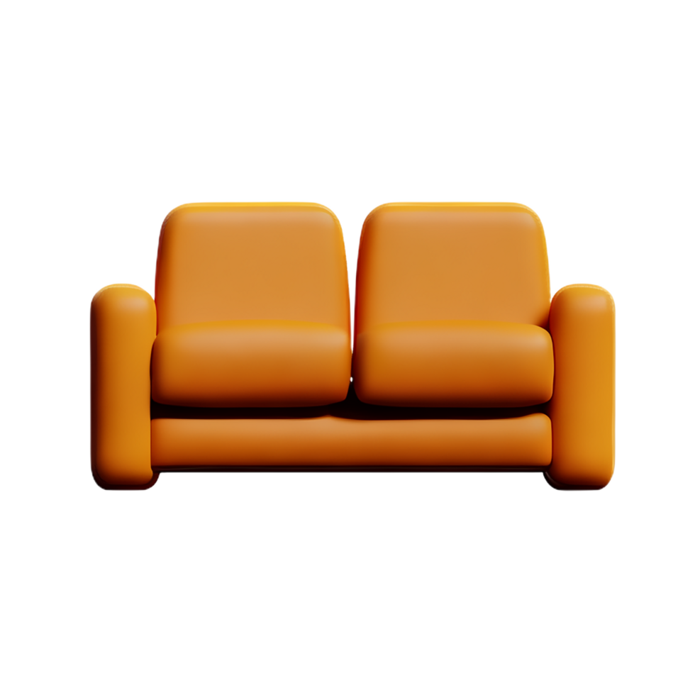 sofa 3d rendering icon illustration png