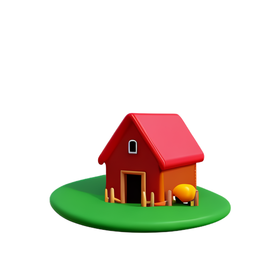 farm 3d rendering icon illustration png