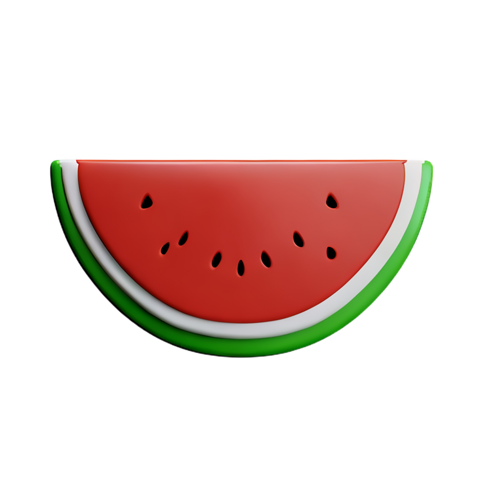 vattenmelon 3d tolkning ikon illustration png