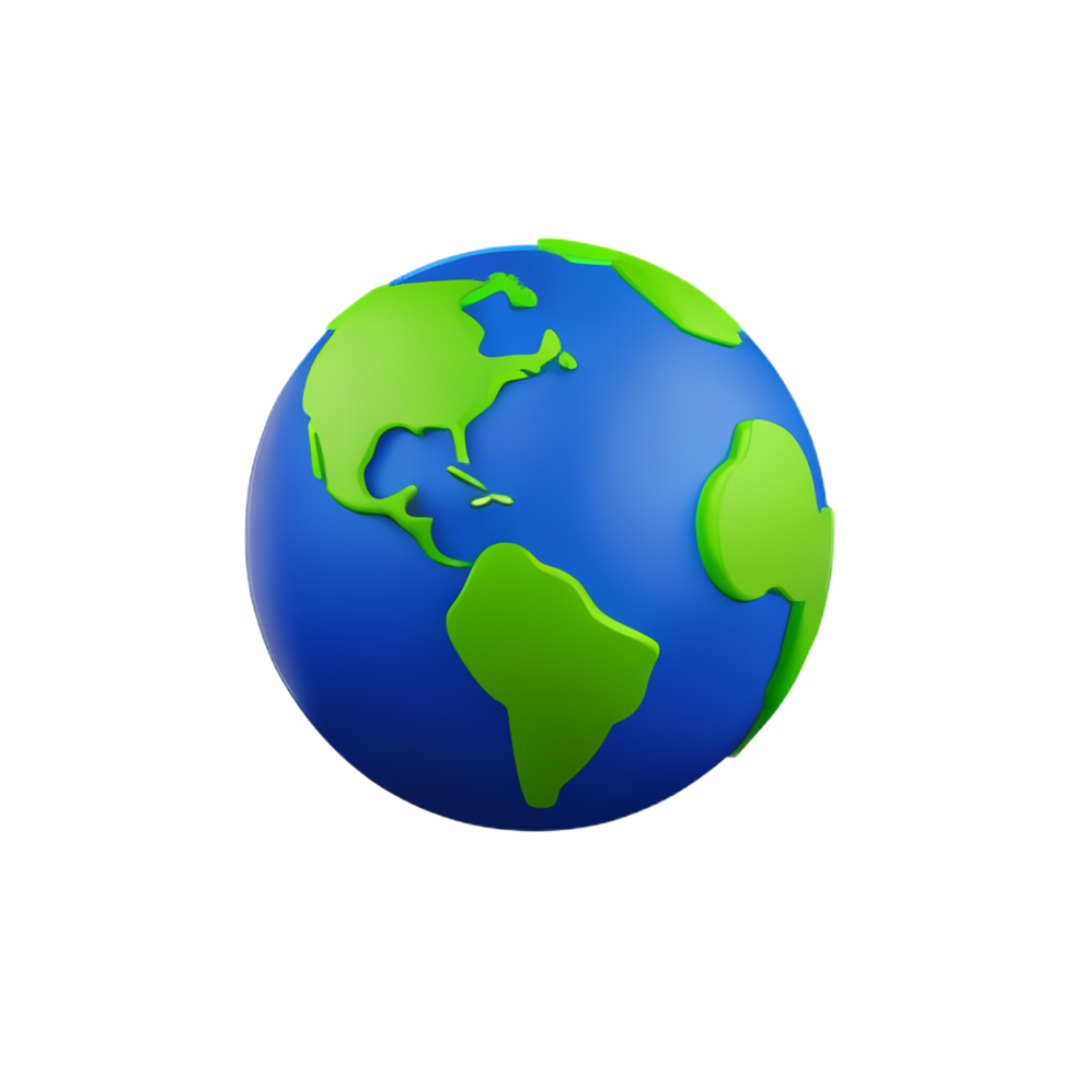 earth 3d icon illustration png