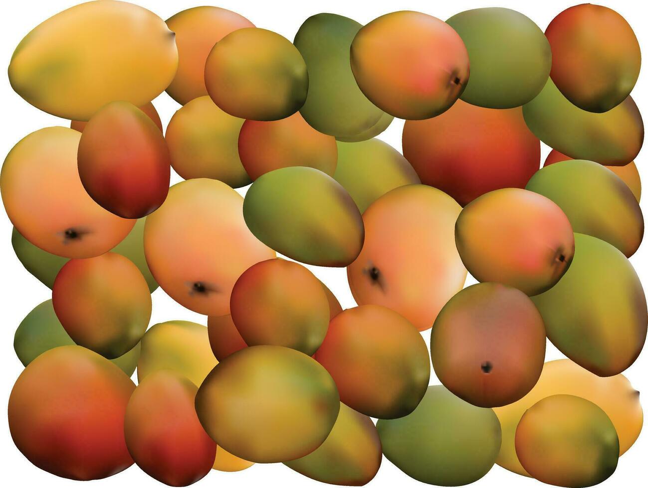 group of 3D mango design. Realistic fruits design vector