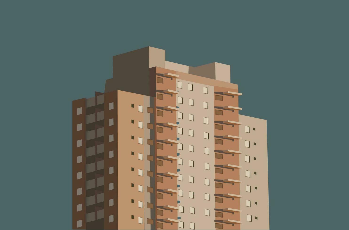 Urban landscape with high skyscrapers. Vector illustration.