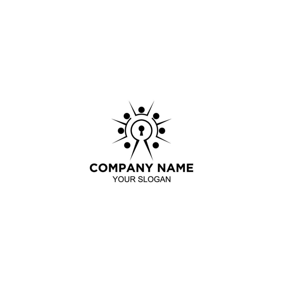 Community Key Logo Design Vector