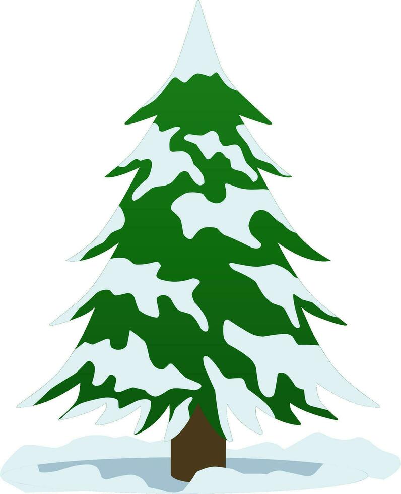 Winter pine tree icon vector. Snowy pine tree in the cold season. Pine tree design as an icon, symbol, winter or Christmas decoration. Tree icon graphic resource for cold season celebration design vector