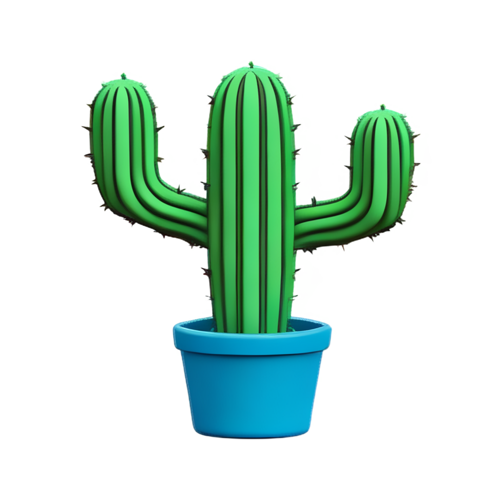 cactus 3d rendering icon illustration png