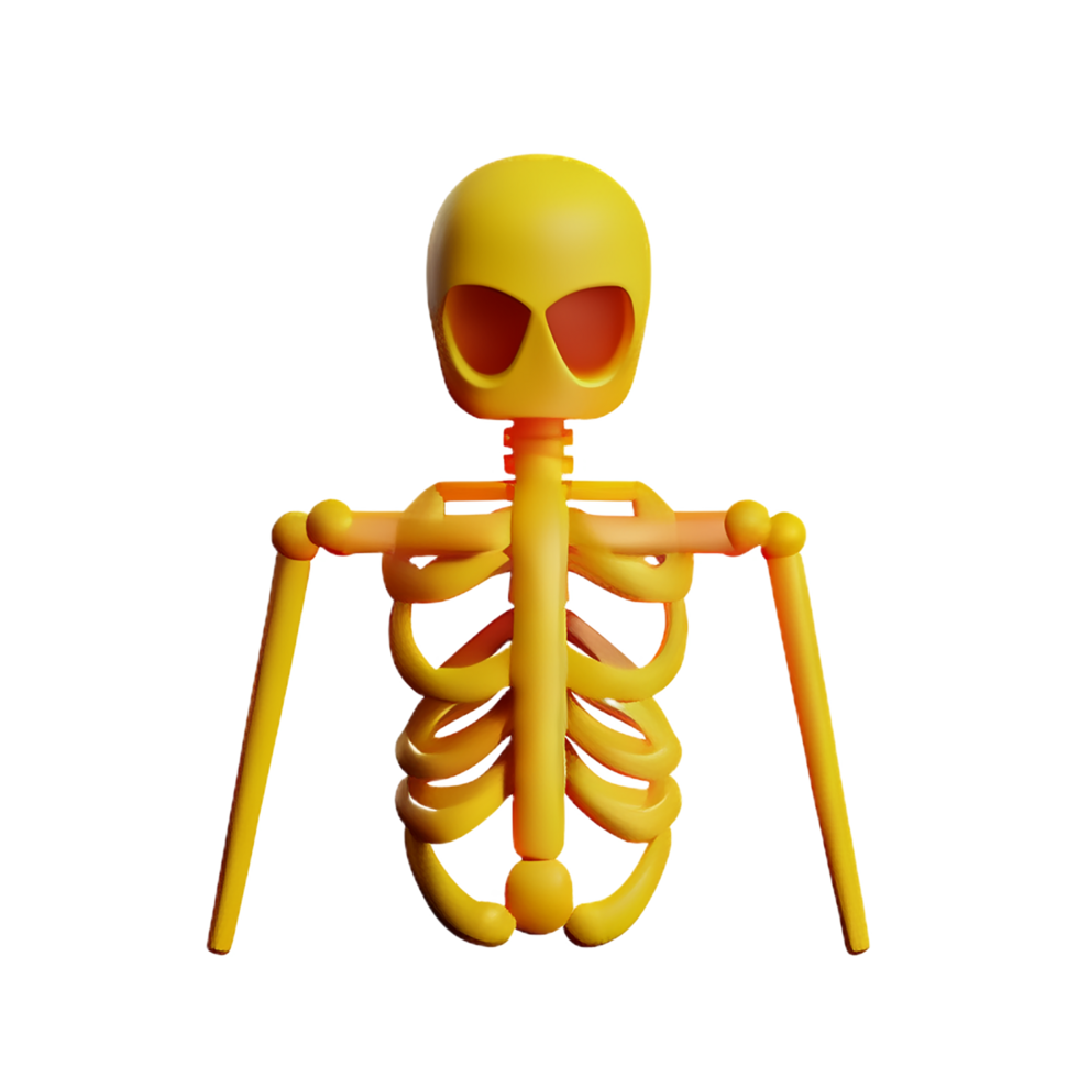 skeleton 3d rendering icon illustration png