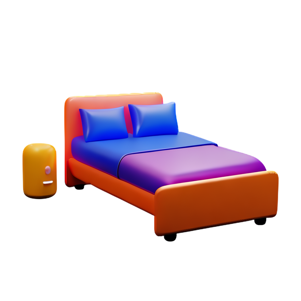 bed 3d rendering icon illustration png