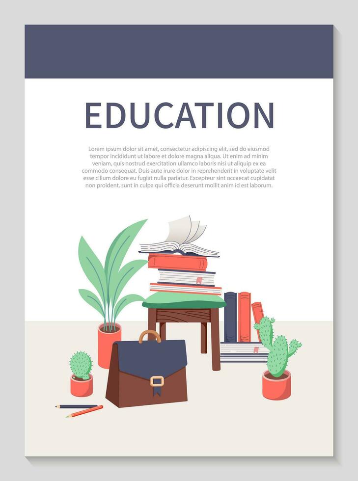 plantilla de folleto de tutor privado, folleto de matrícula en el hogar, plantilla de folleto de tutores en línea, plantilla de póster del curso, folleto de educación vector