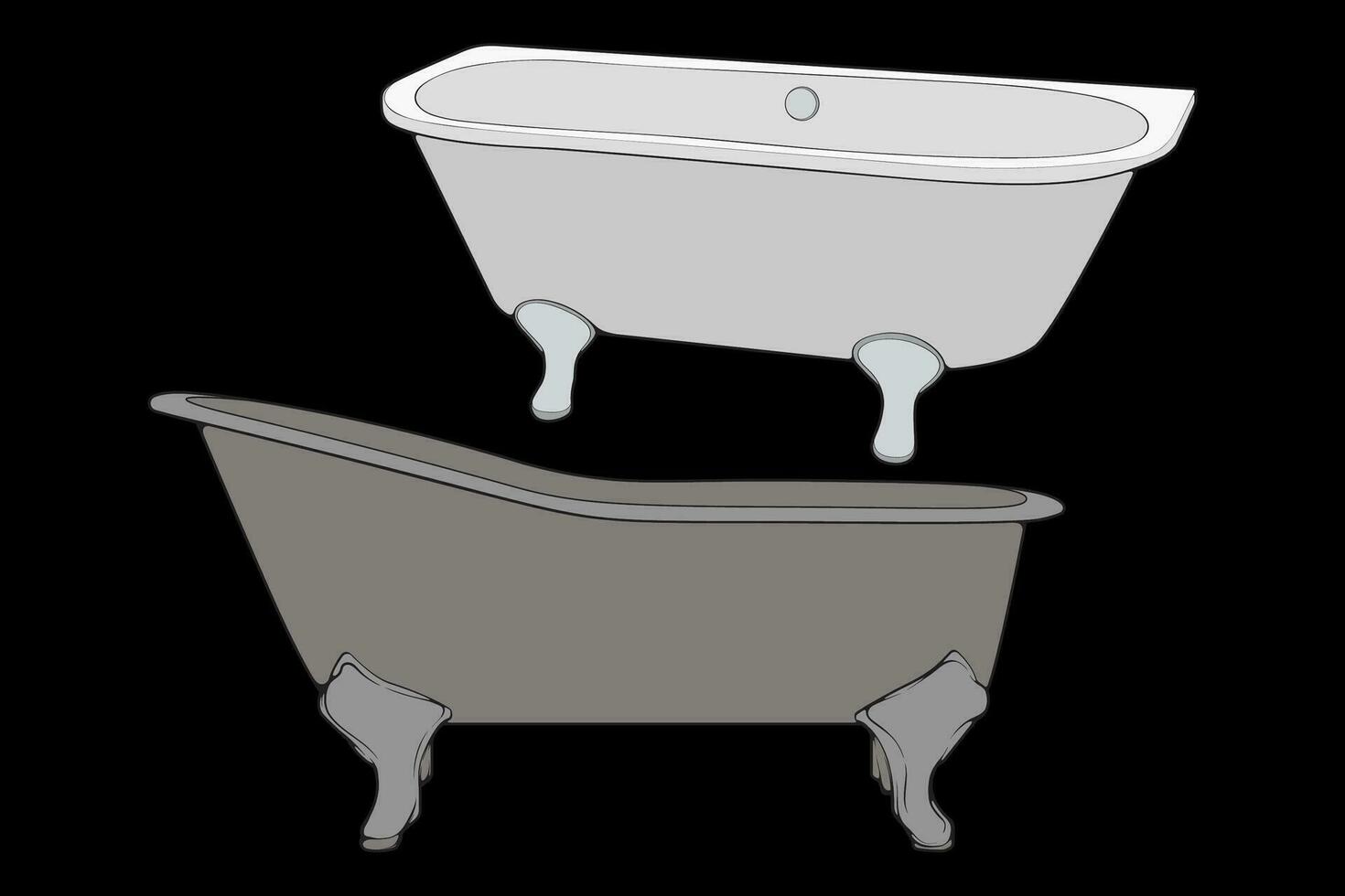 Set of colorful bathub vector. Bathtub bath icon vector concept. colorful bathub icon. Bathub and Shower Vector. Illustration Vector graphic of bathub. Bathroom Element Symbol.