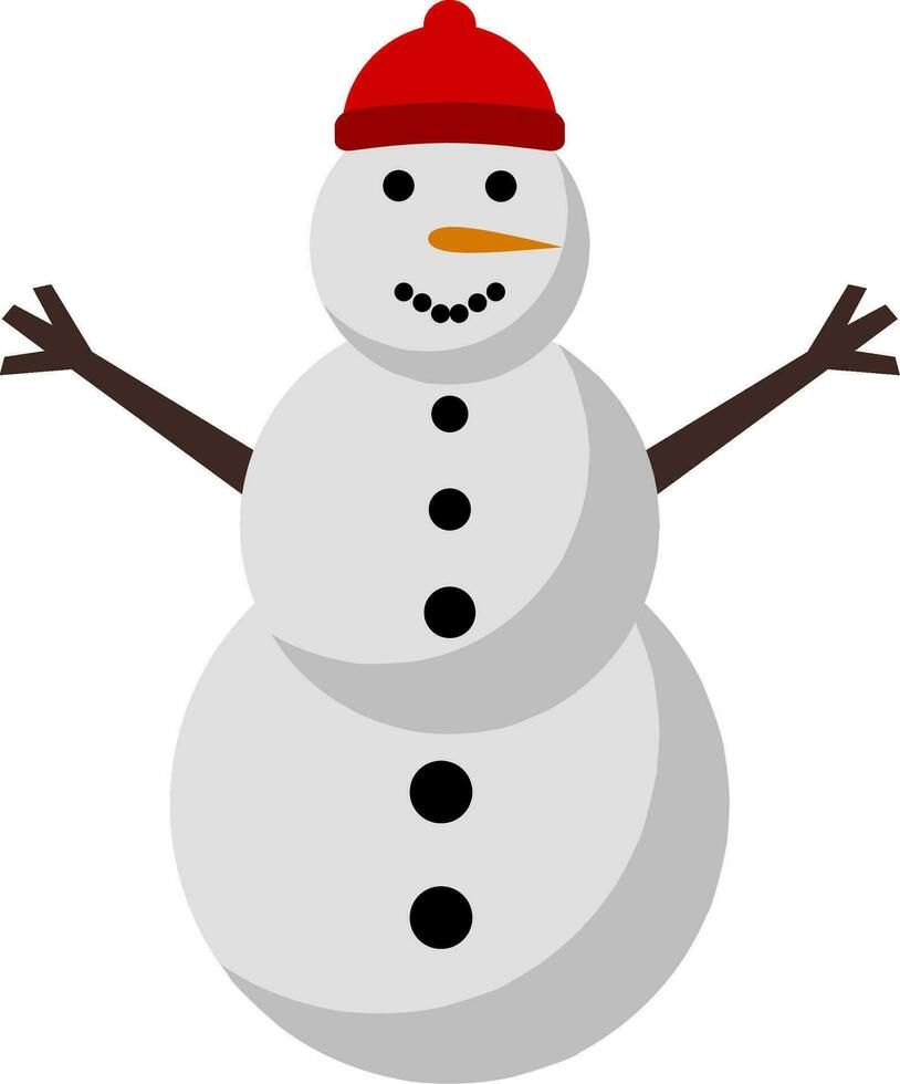 Snowman icon vector in the winter season. Snowman design as an icon, symbol, winter or Christmas decoration. Snowman icon graphic resource for cold season celebration design