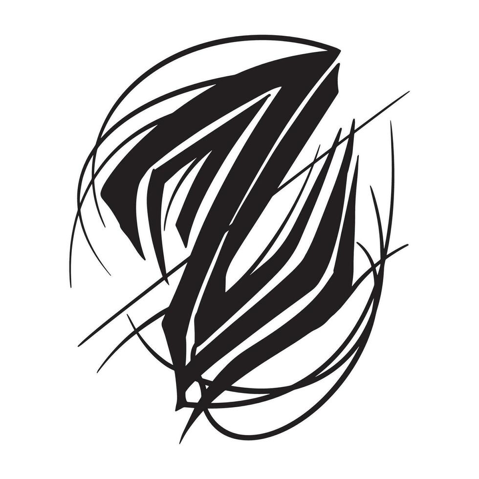 Letter Z Tribal  , good for graphic design resources, printing on merch, posters, pamflets, tattoo art and more. vector