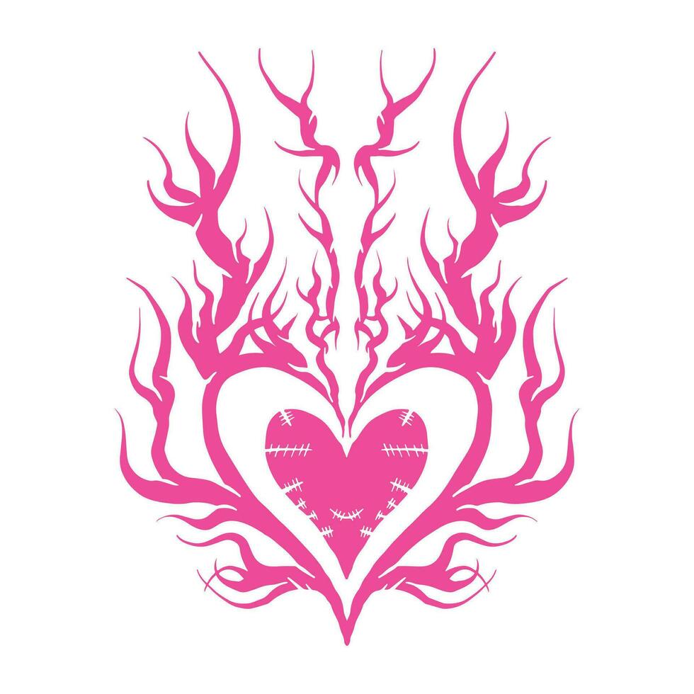 Pink Heart Tribal vector