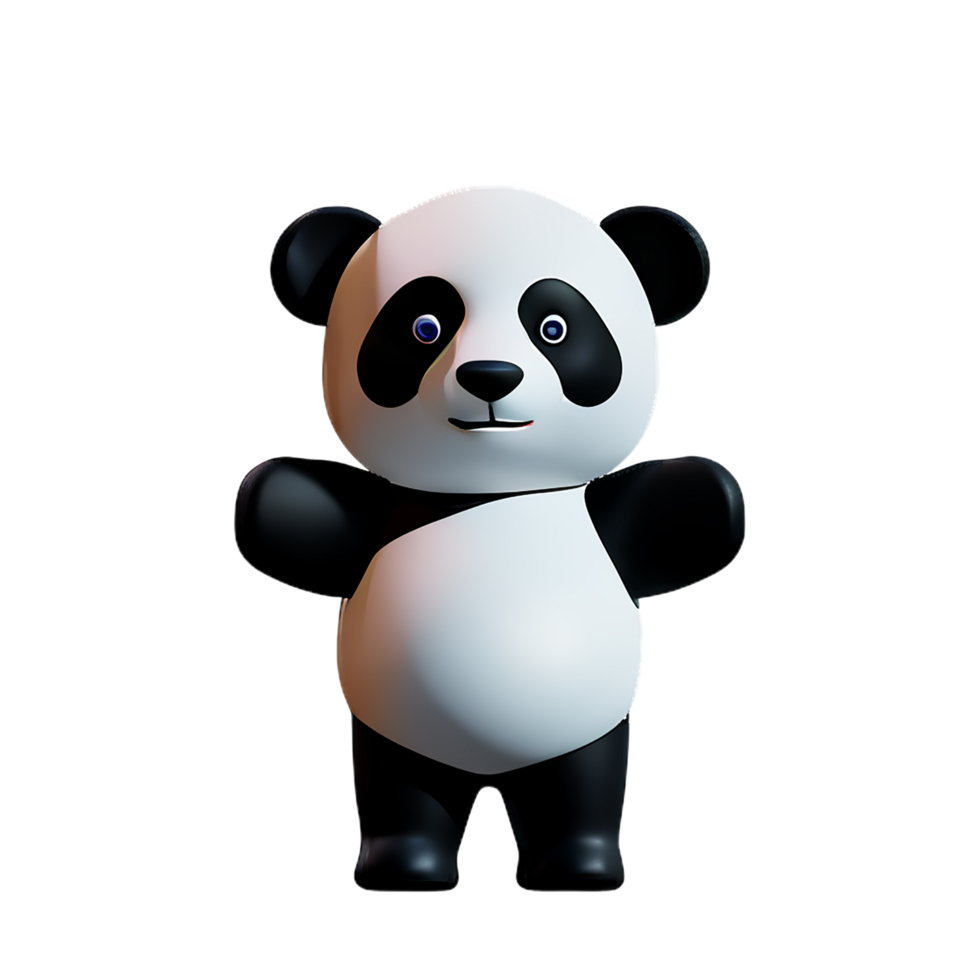 panda 3d rendering icon illustration png