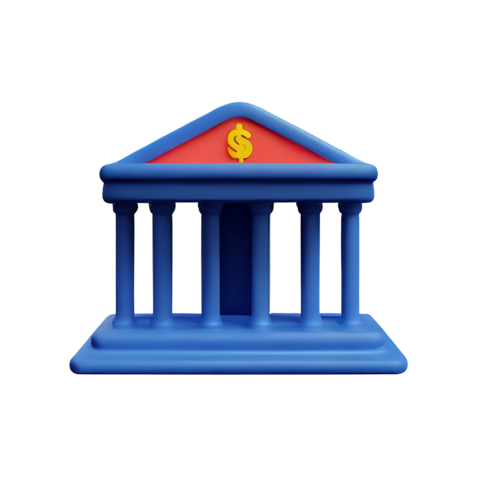 bank 3d rendering icon illustration png