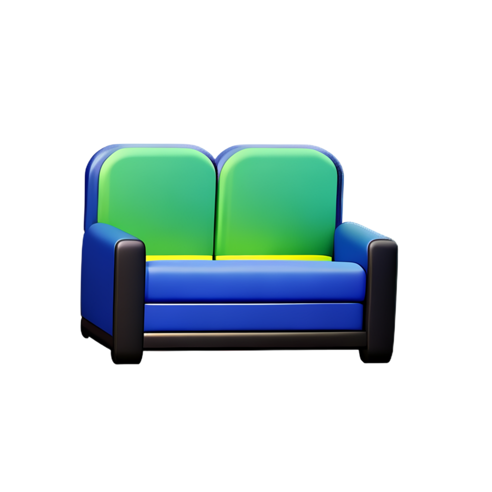 sofa 3d rendering icon illustration png