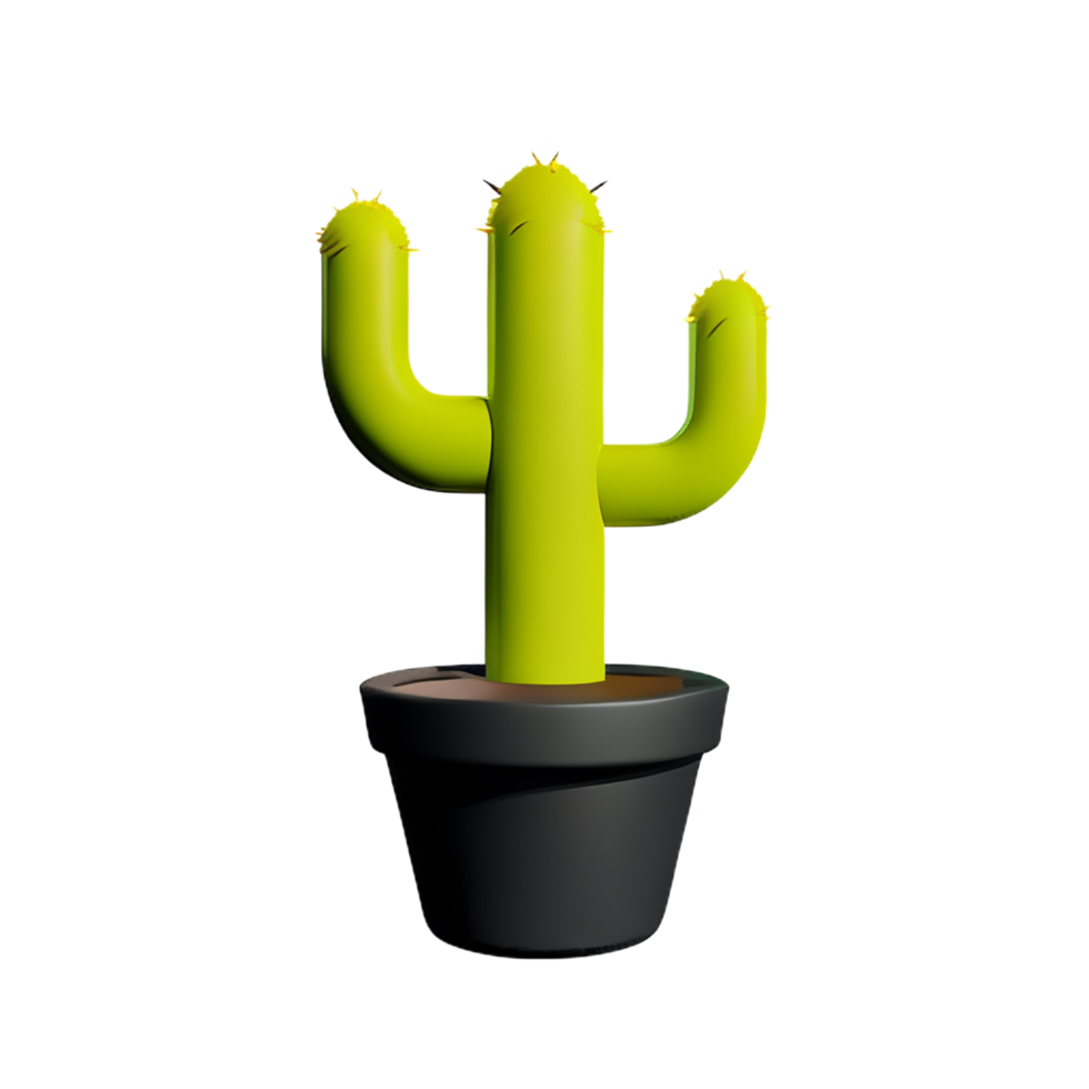 cactus 3d rendering icon illustration png