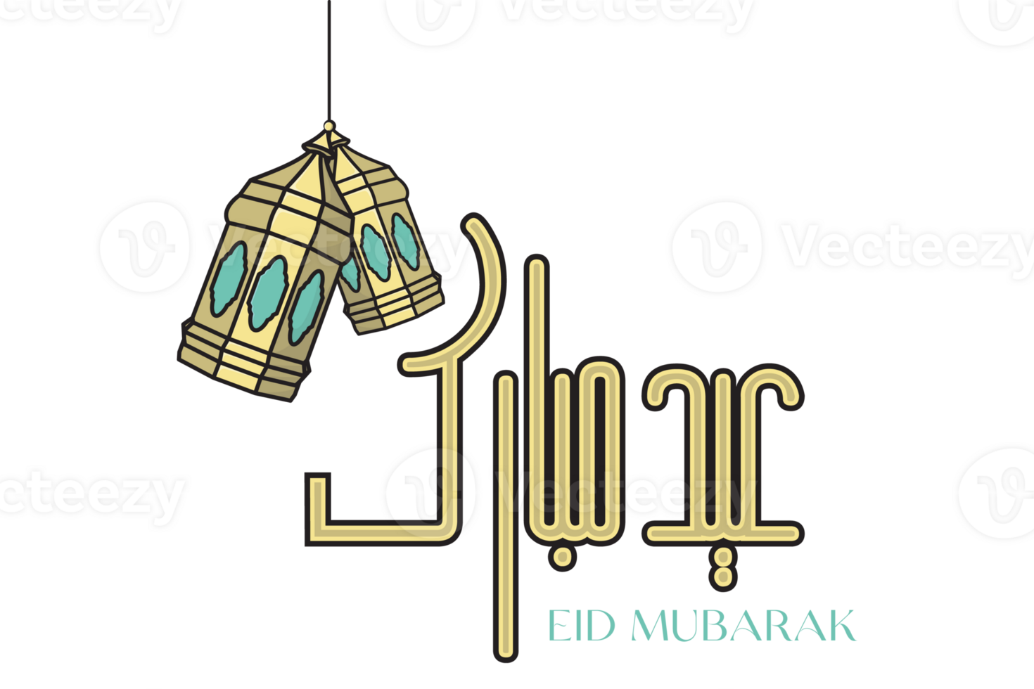Eid Mubarak greeting card design, Eid ul fitr design post. Islamic holiday icon concept. Eid Mubarak with Islamic calligraphy, Eid al fitr the Arabic calligraphy design. png