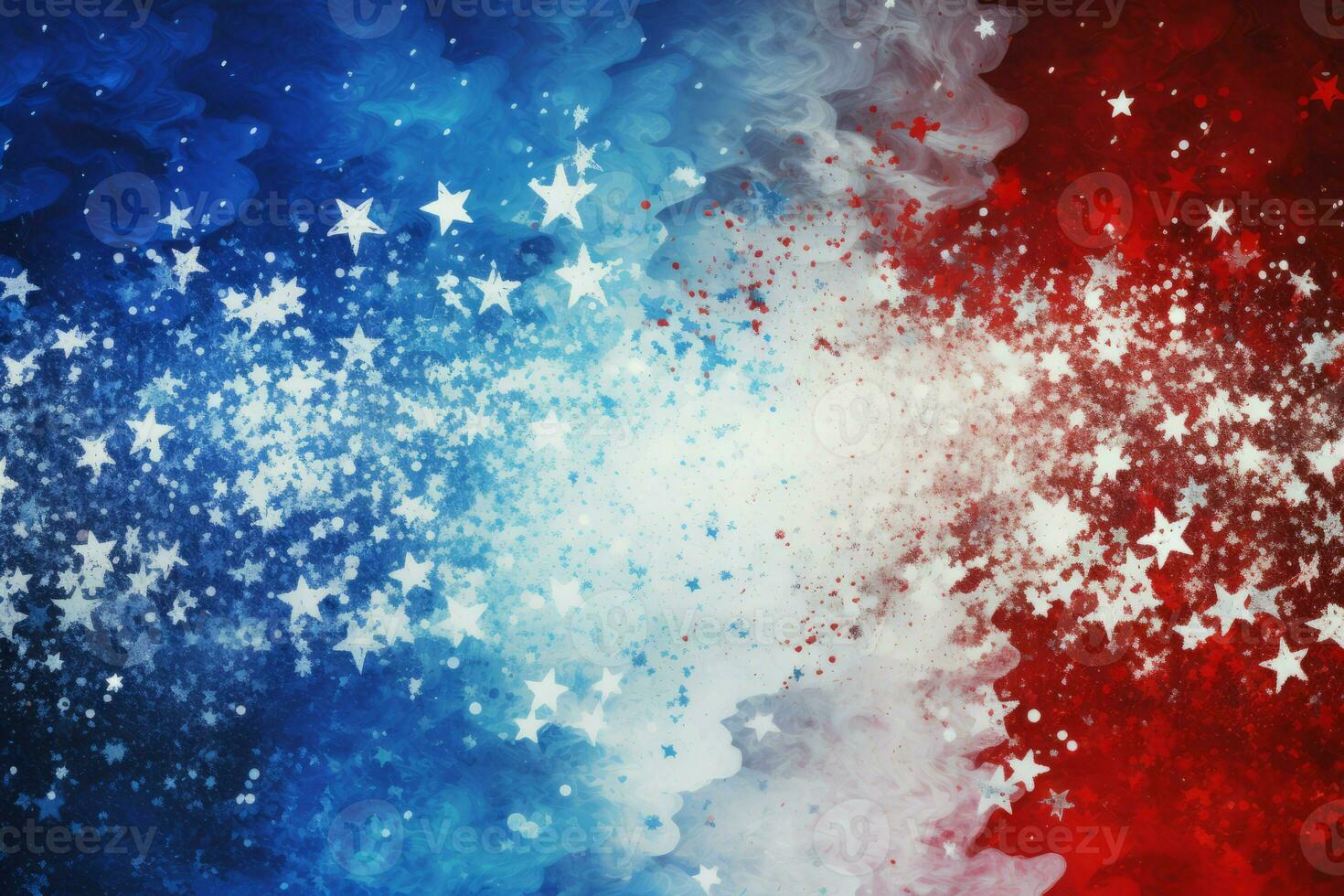 Christmas red blue stars background. Generate Ai photo