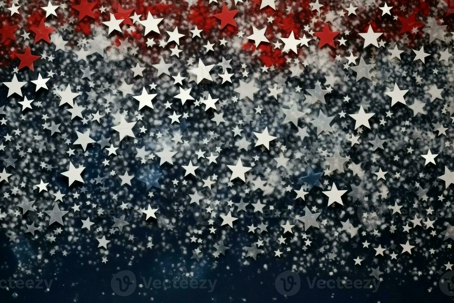 Dark blue red snowflakes stars christmas background. Generate Ai photo