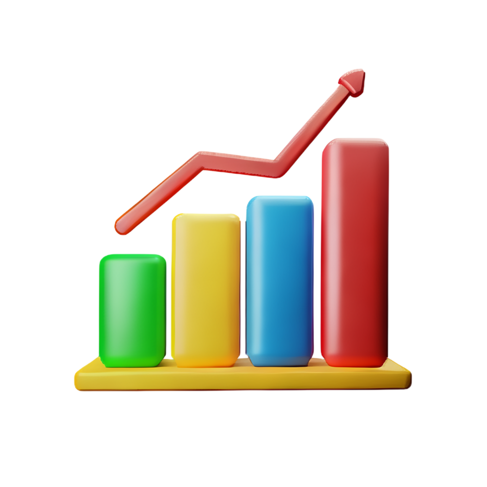 chart 3d rendering icon illustration png