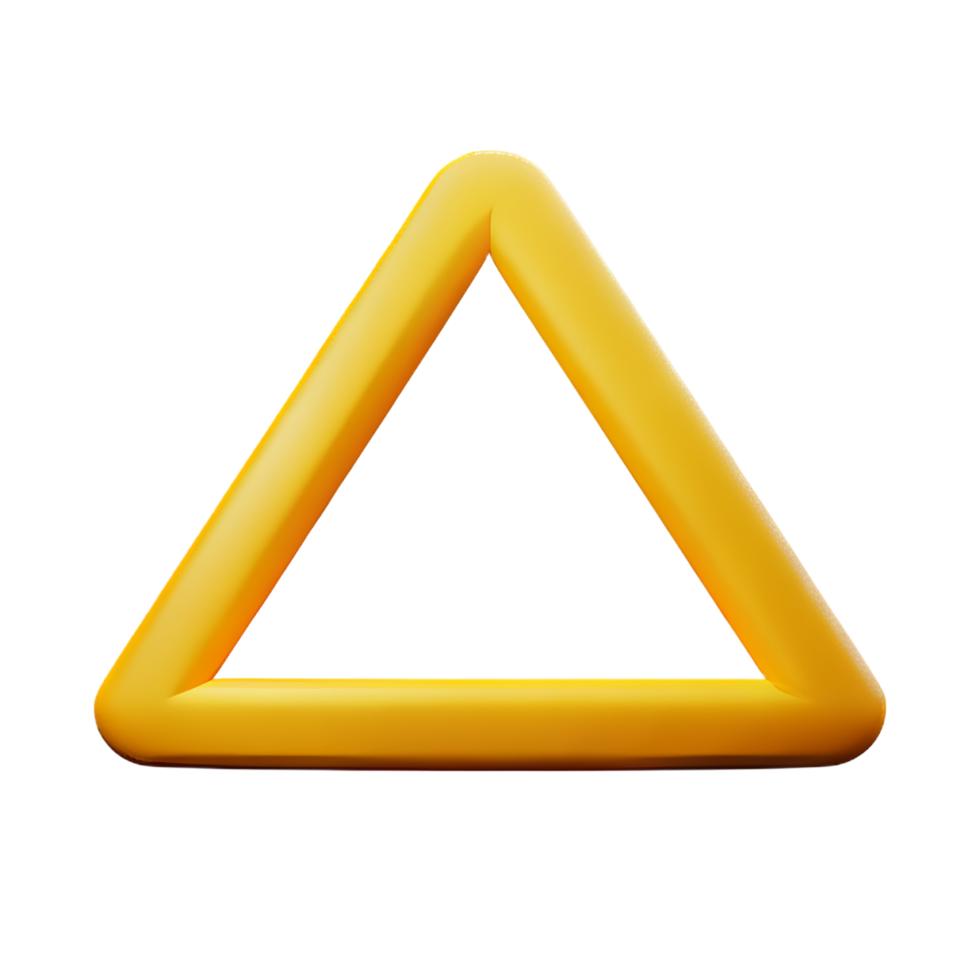 triangle 3d rendering icon illustration png