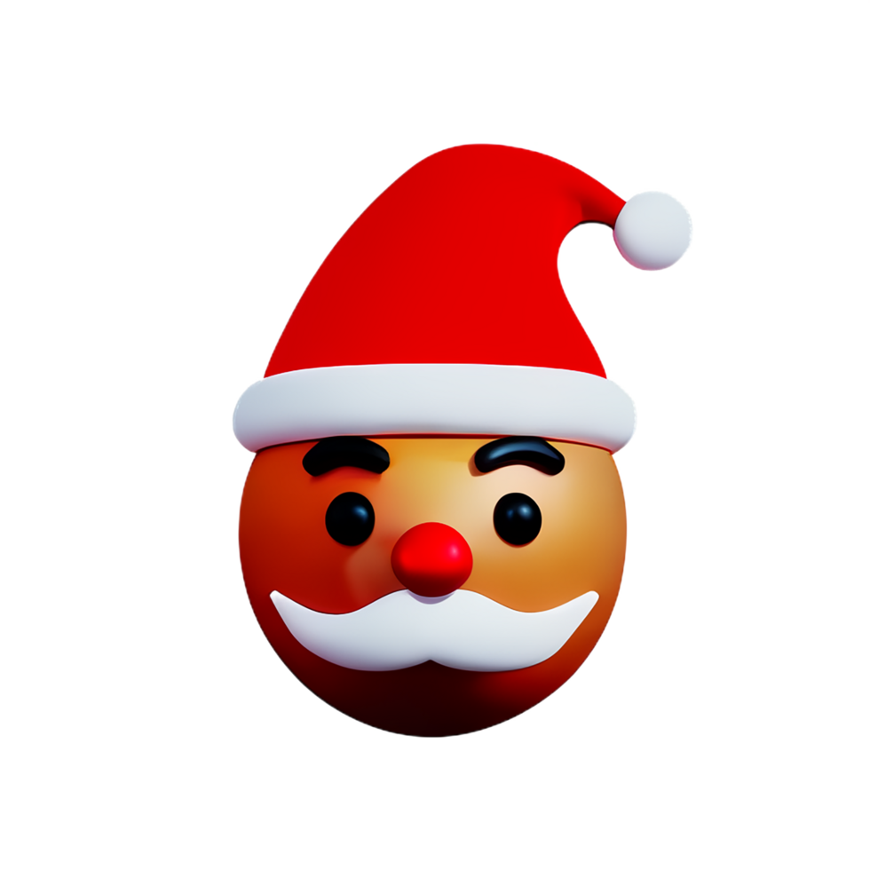 santa claus face 3d rendering icon illustration png