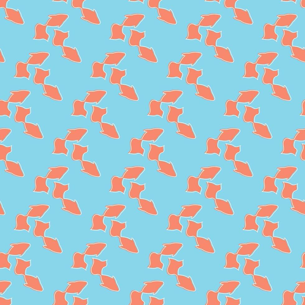 sin costura geométrico modelo con rojo pescado en azul antecedentes. vector impresión para tela fondo, textil