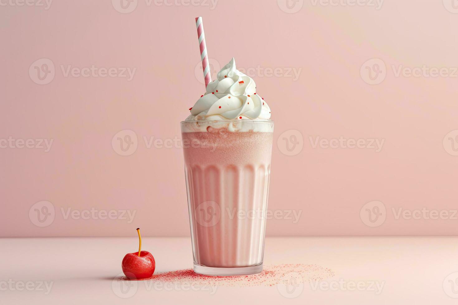 3d milk shake glass with dressing of fruits Generative AI photo