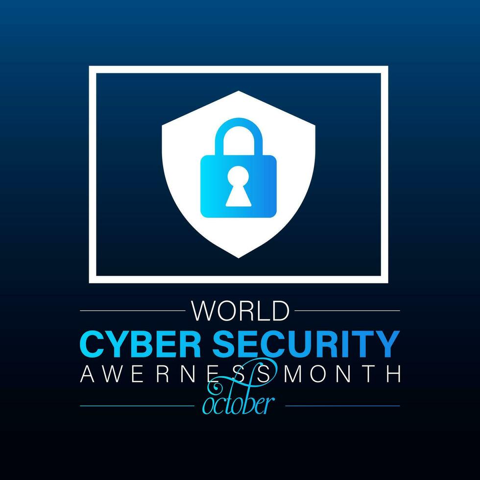 Vector illustration design concept of national cyber security awareness month observed on every year. Flat design. flyer design.