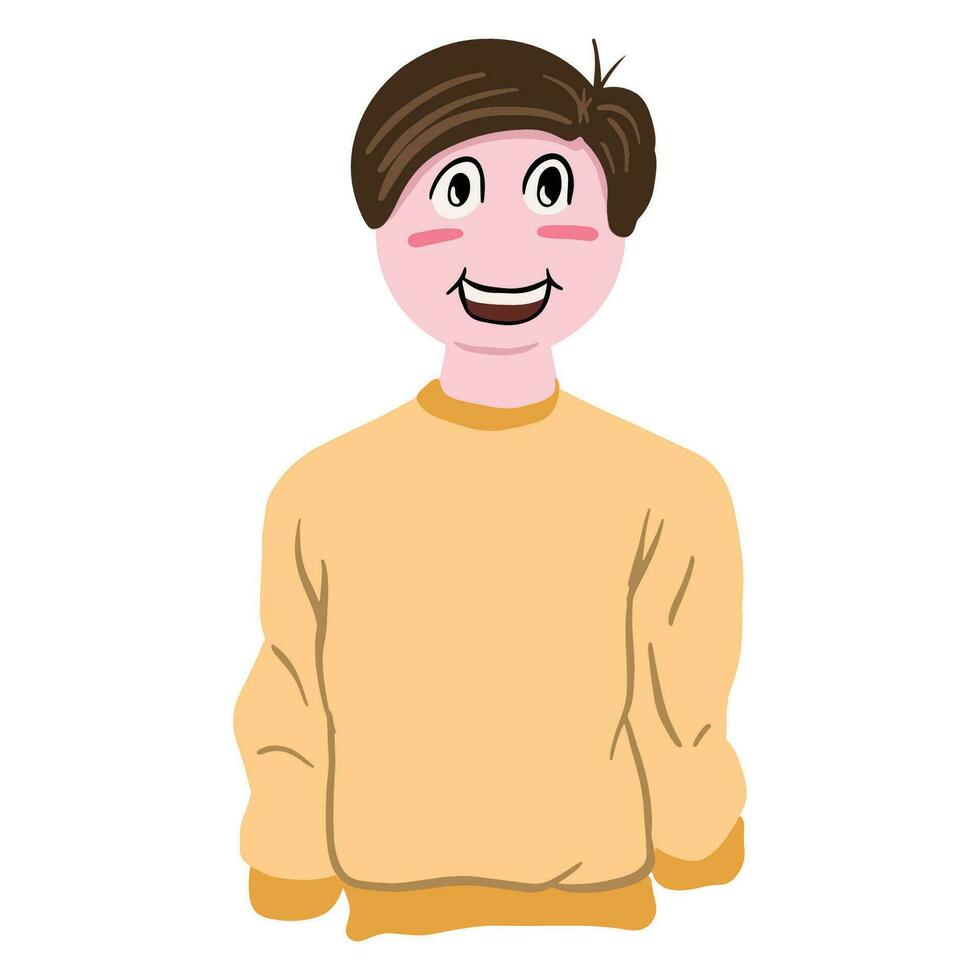 Casual Male Avatar, good for graphic resources, avatar on social media, apps, websites, sticker for merch and more. vector