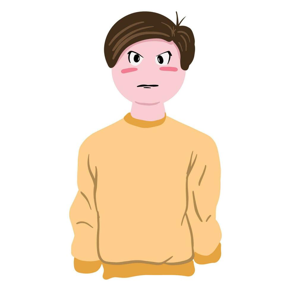 Casual Male Avatar, good for graphic resources, avatar on social media, apps, websites, sticker for merch and more. vector