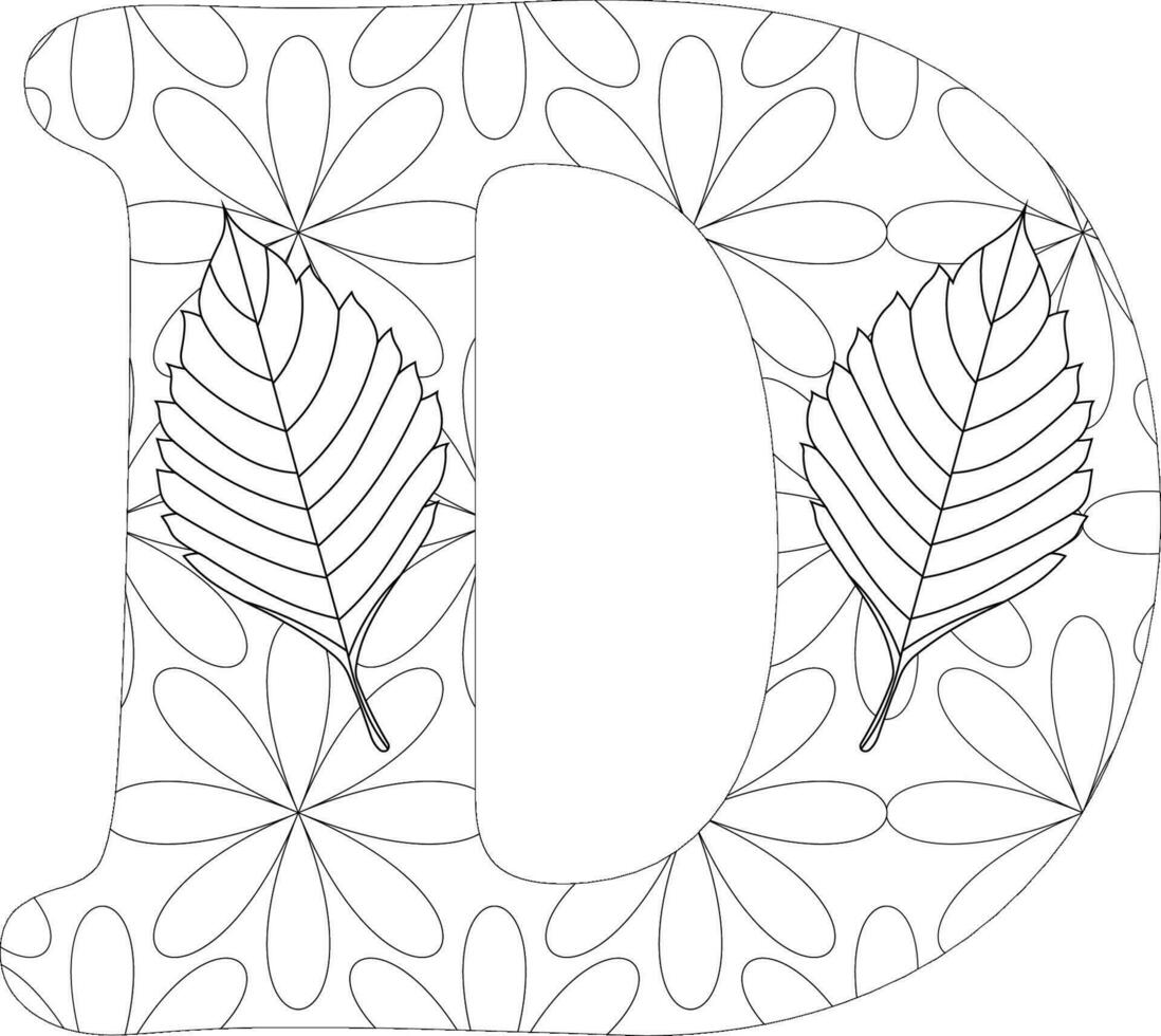 Alphabet letter coloring page vector