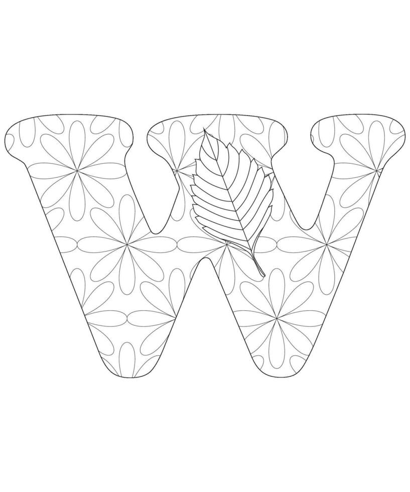 Alphabet letter coloring page vector