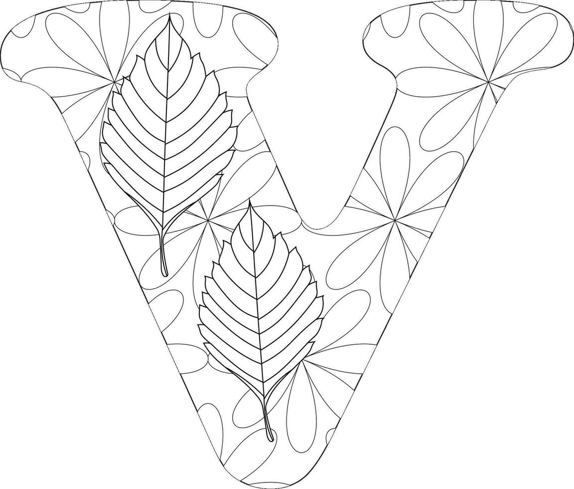 Alphabet letter coloring page vector