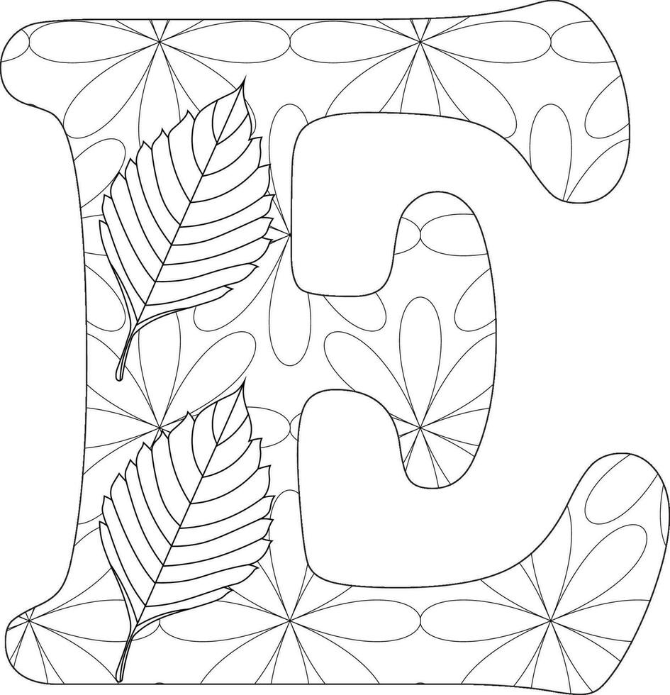 Alphabet letter coloring page vector