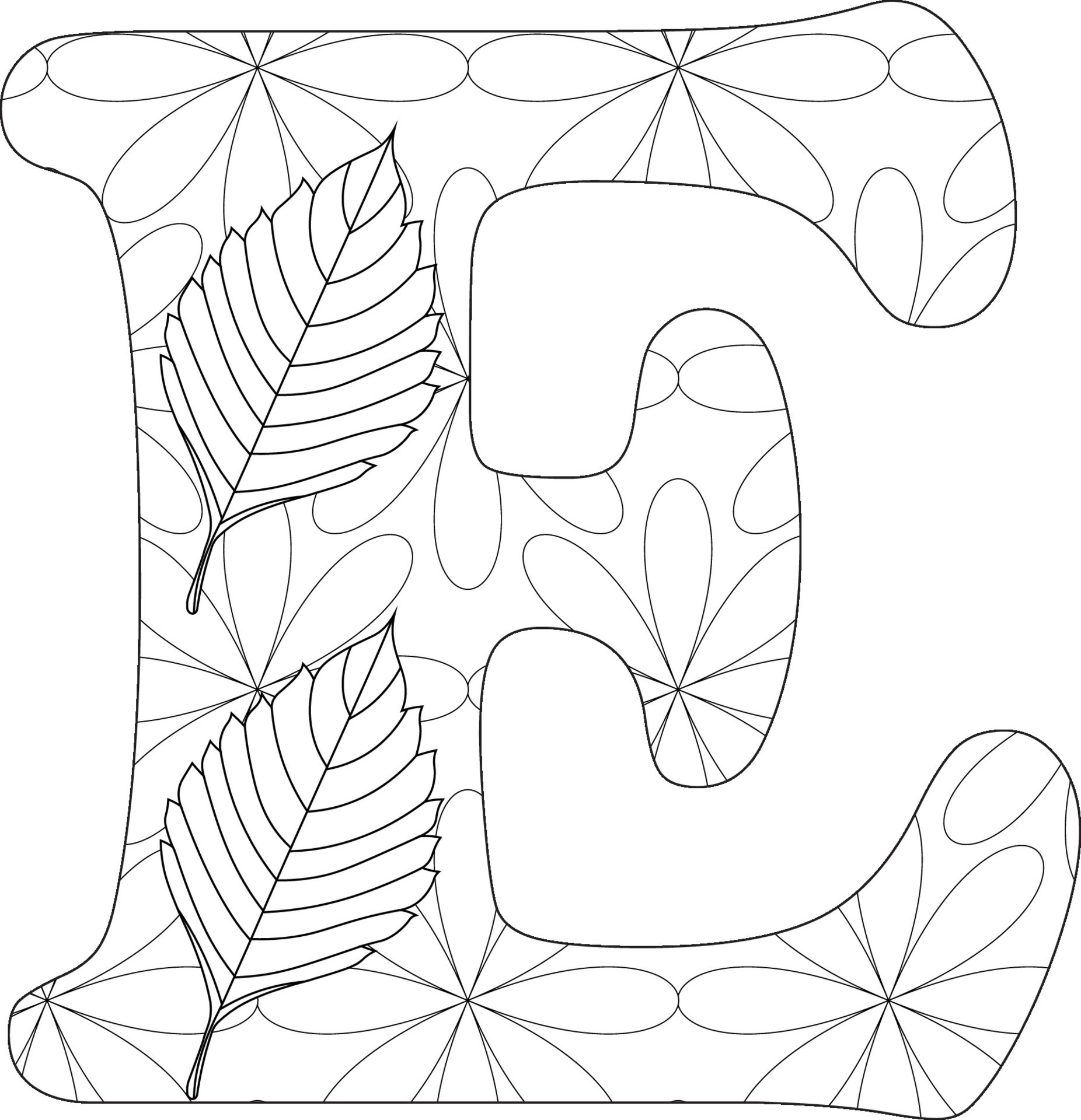 Alphabet letter coloring page 28540898 Vector Art at Vecteezy