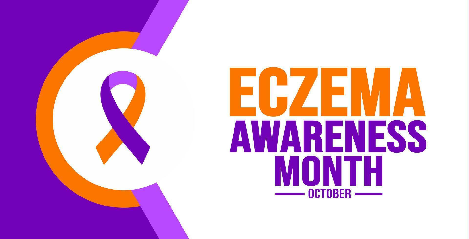 October is Eczema Awareness Month Awareness Month background template. Holiday concept. background, banner, placard, card, and poster design template with text inscription and standard color. vector