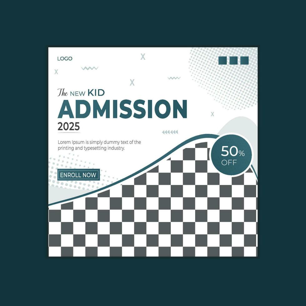 School admission social media post and web banner template vector