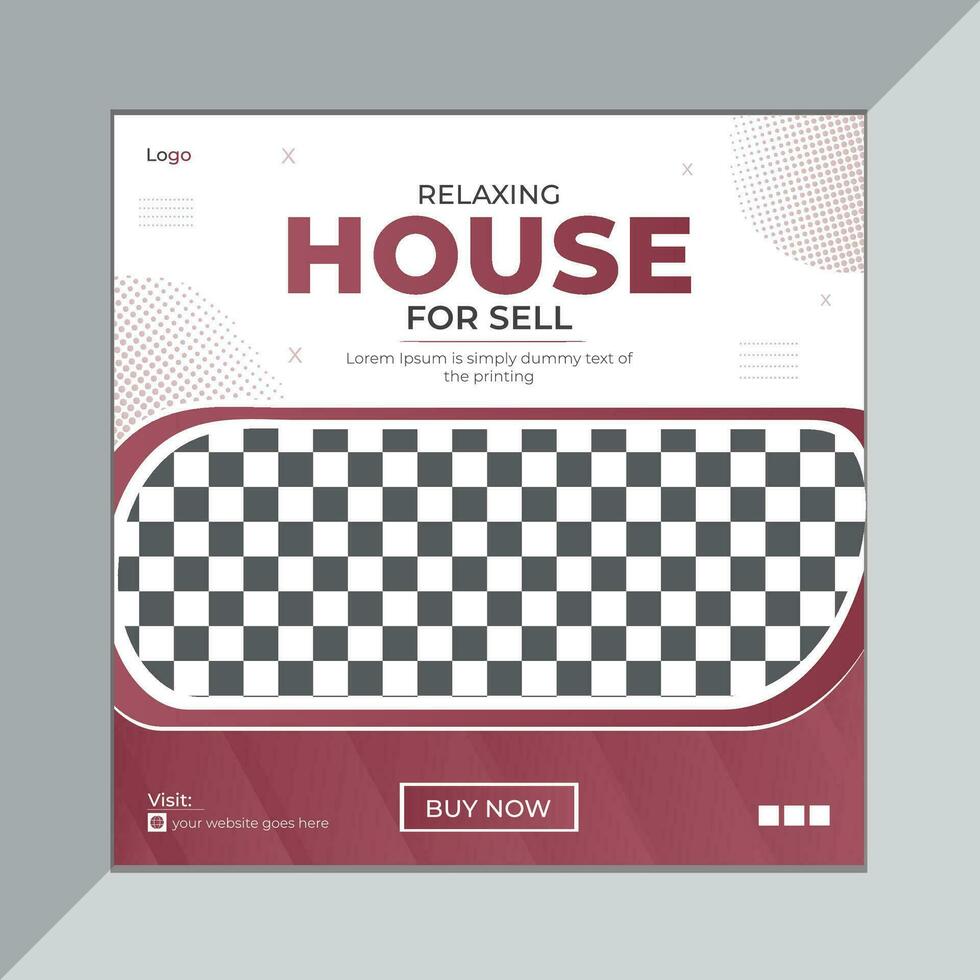 Social media post template for Real estate house property sales vector