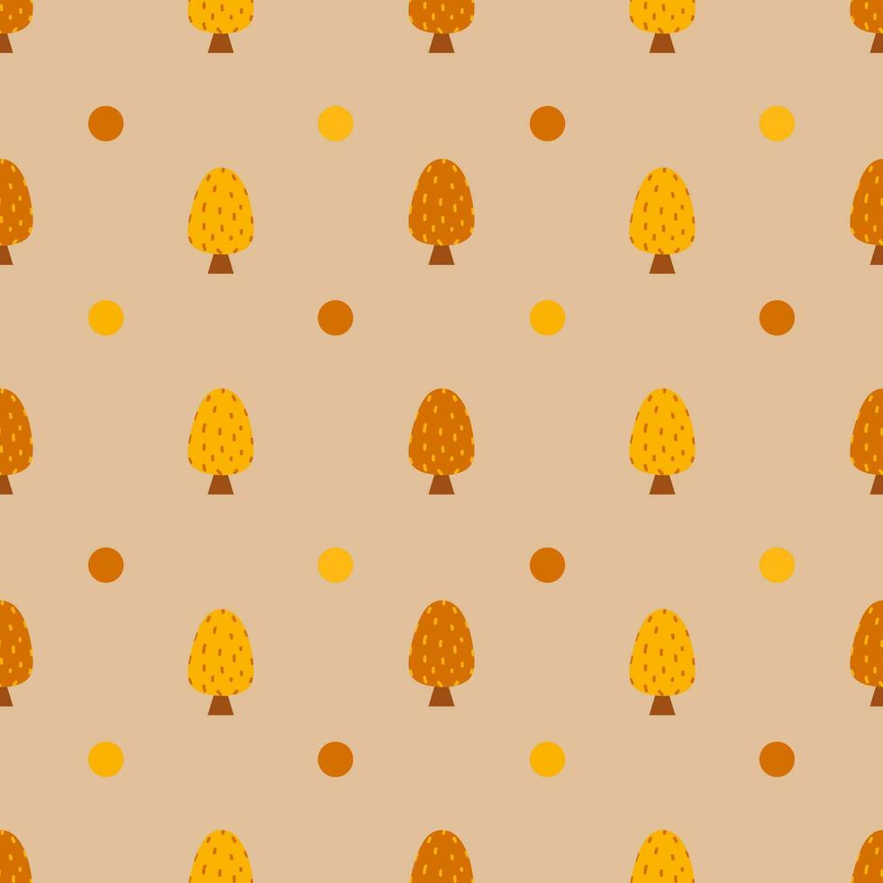 resumen sin costura modelo de árbol y hojas en otoño o otoño antecedentes para diseño, papel envoltura, impresión en naranja color vector