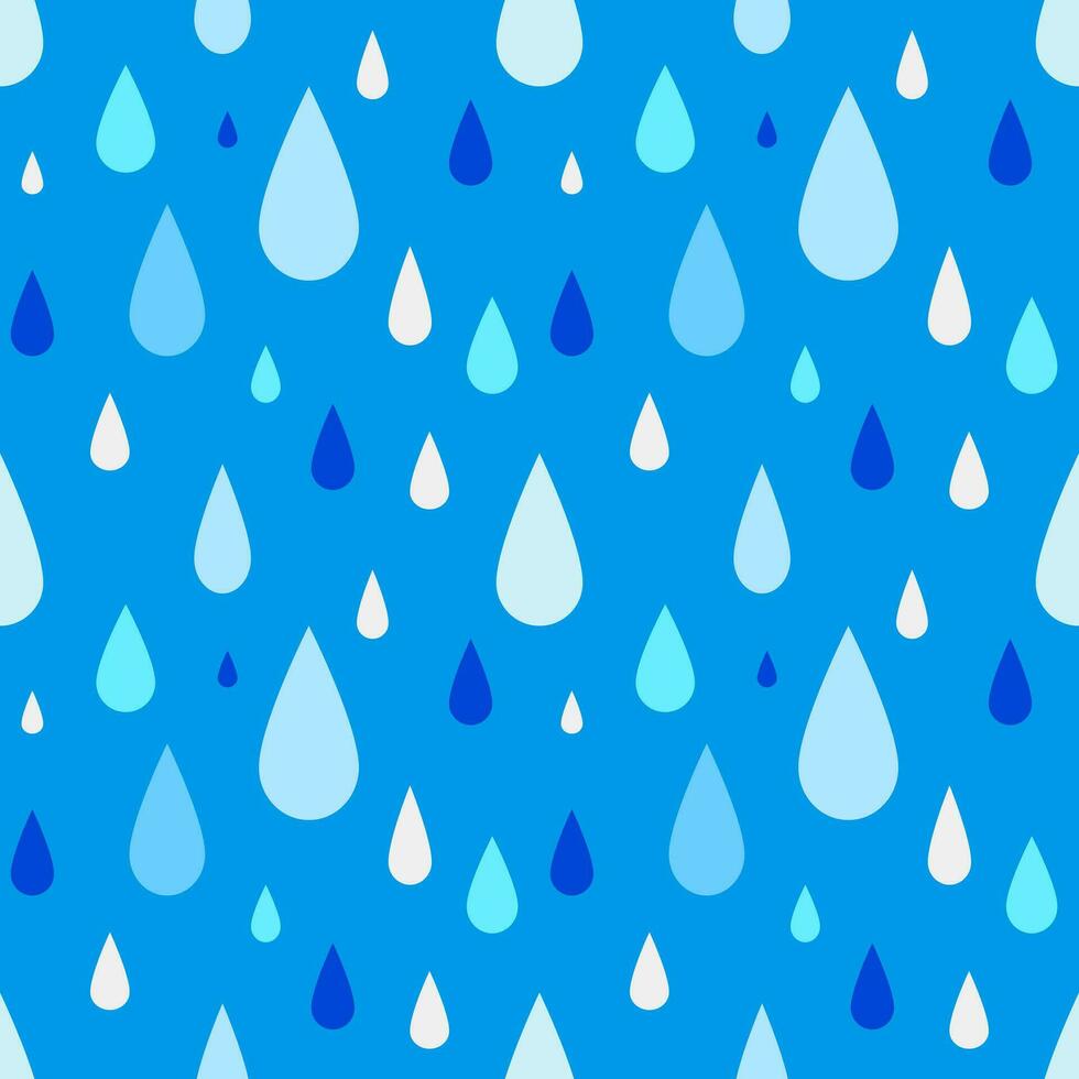 Seamless pattern of raindrop in blue, use for background, decoration, paper wrap vector