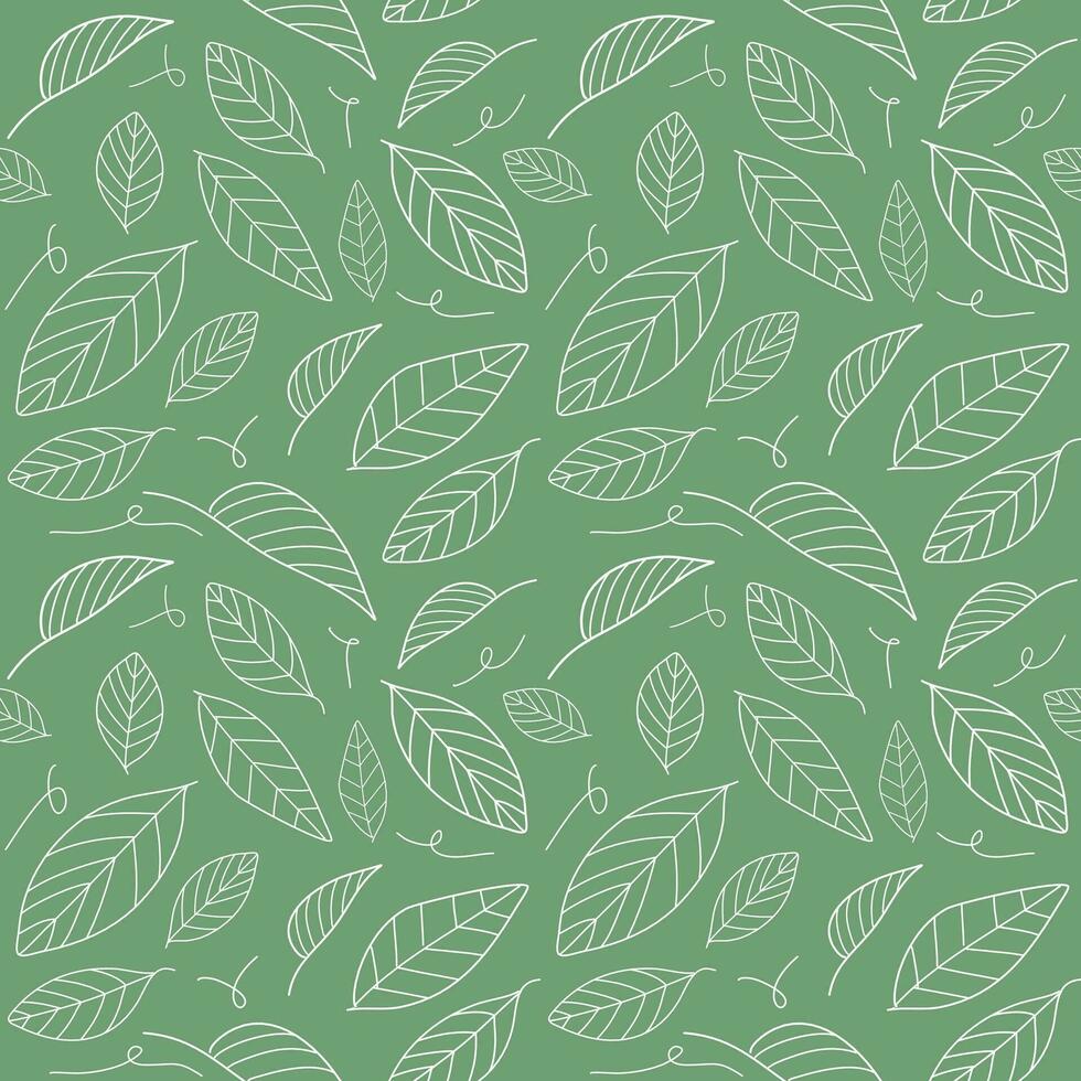 Abstract seamless pattern of leaf shape in green background for design, decoration, print paper wrap vector