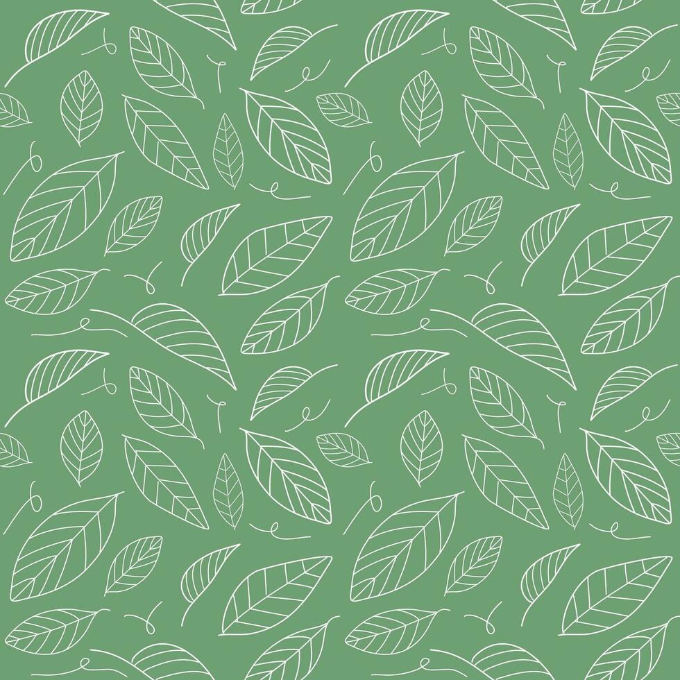 Abstract seamless pattern of leaf shape in green background for design, decoration, print paper wrap vector